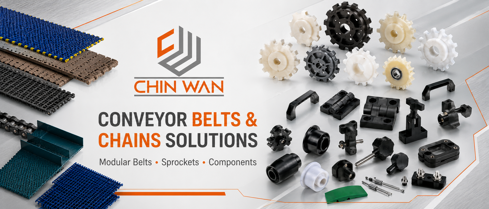Upgrade your production line with reliable modular belts, sprockets, and conveyor components from Chin Wan Engineering. Designed for smooth material handling, stable operation, and long-lasting industrial performance.