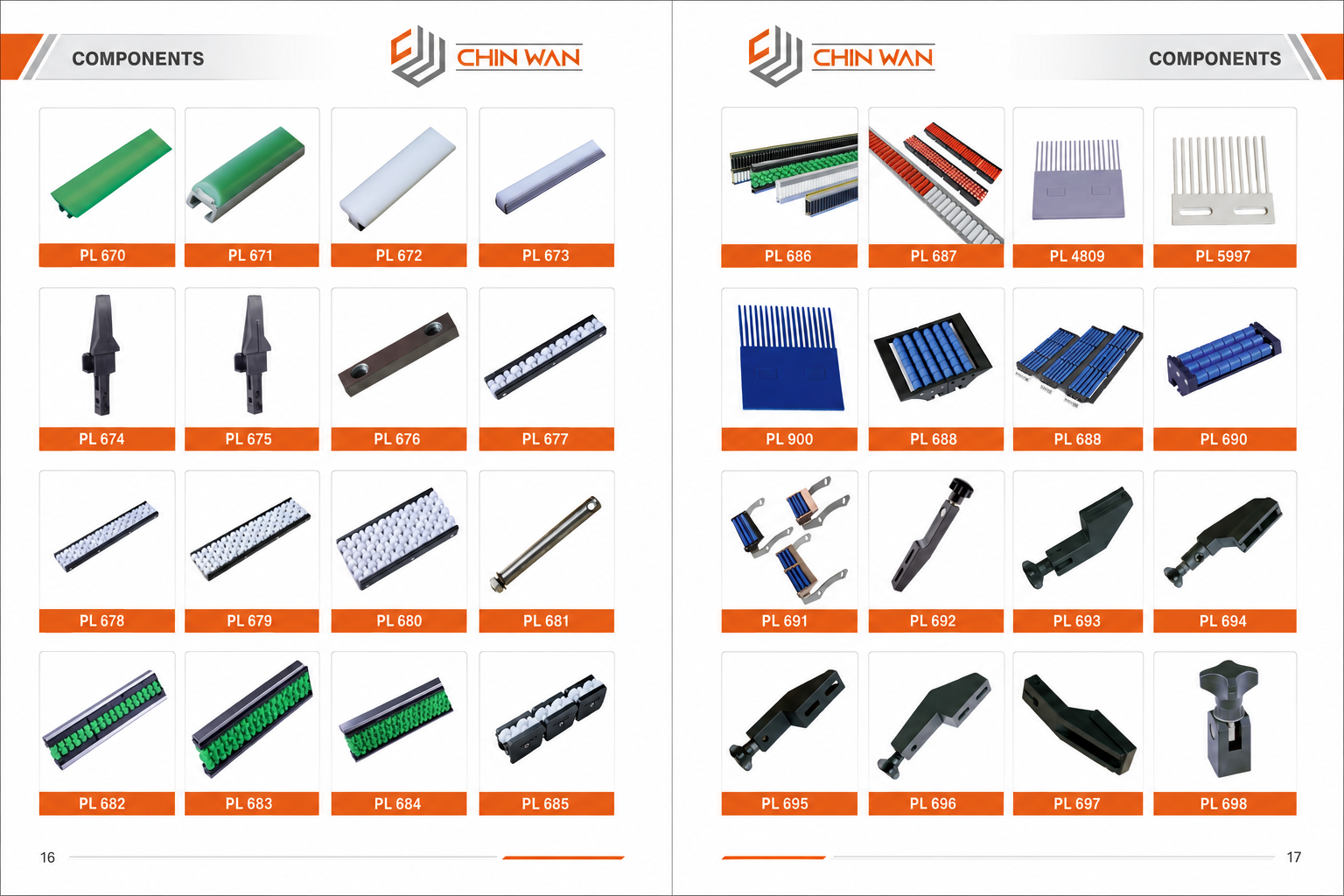 Conveyor guides and support components Malaysia including guide rails, roller guides, brackets and conveyor accessories by Chin Wan Engineering.