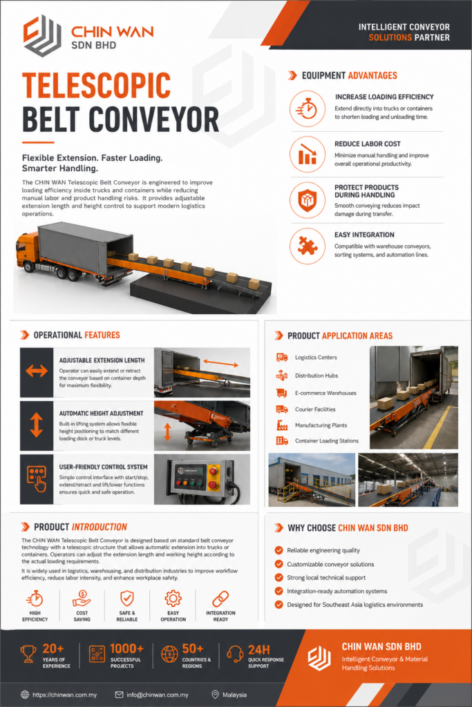 telescopic conveyor for truck loading