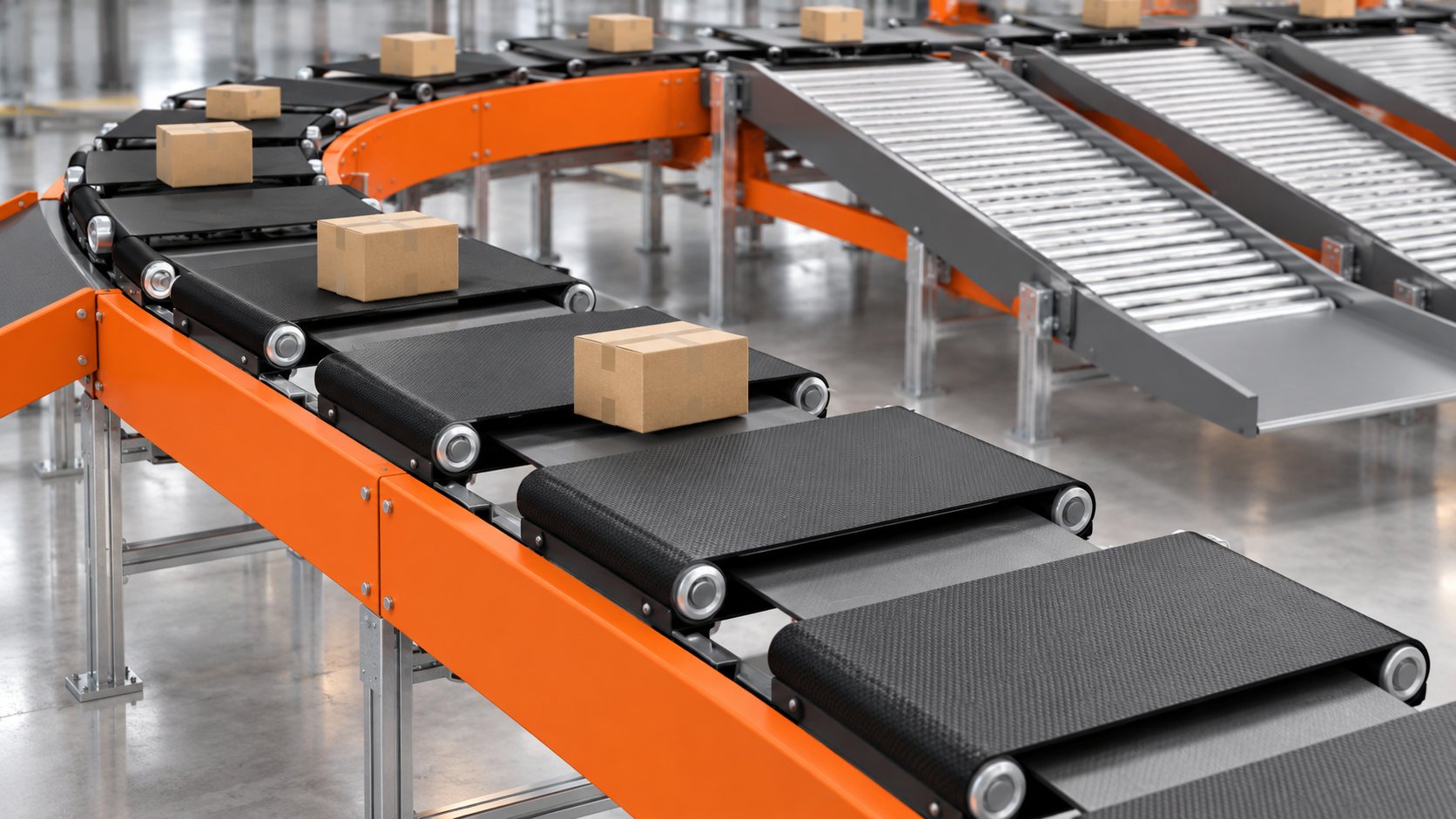 Illustrative cross-belt sorter tray with transverse belt and side discharge rollers
