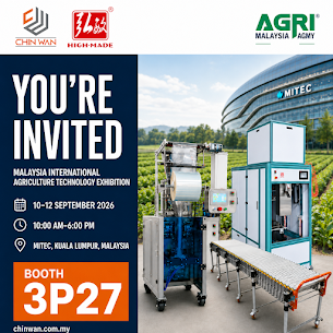 Chin Wan invitation poster for Agri Malaysia 2026 at MITEC Kuala Lumpur, booth 3P27, 10 to 12 September 2026